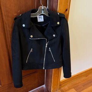 Milly Minis Black Kids biker Jacket with Silver Accents